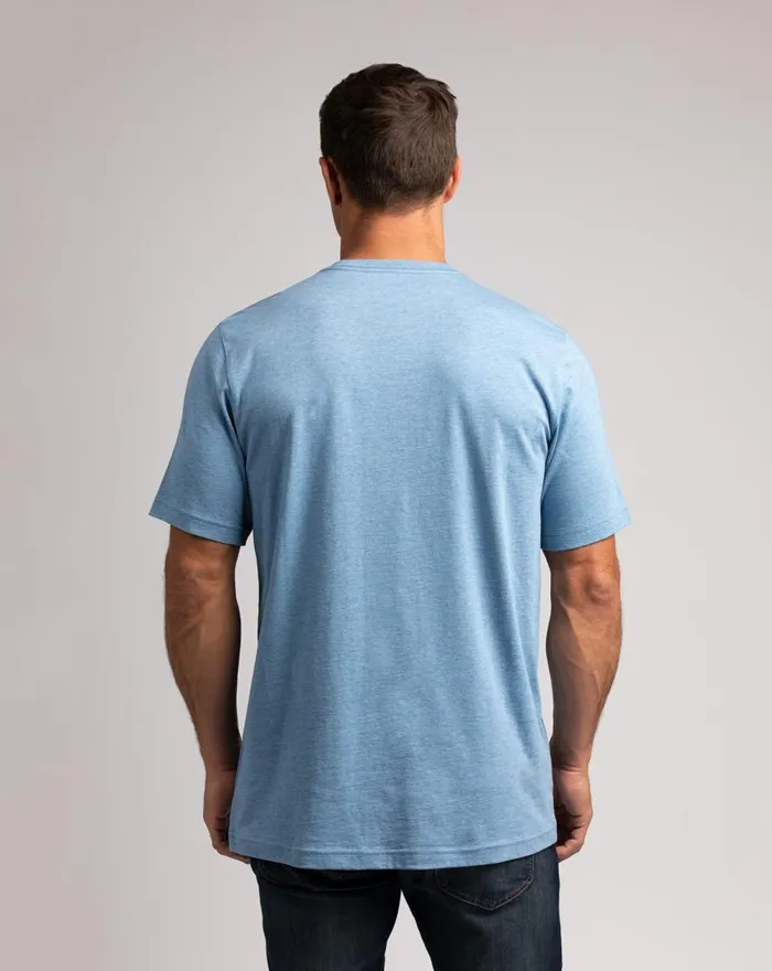 Men ACROSS THE PLATEAU TEE Heather Blue TravisMathew Tees