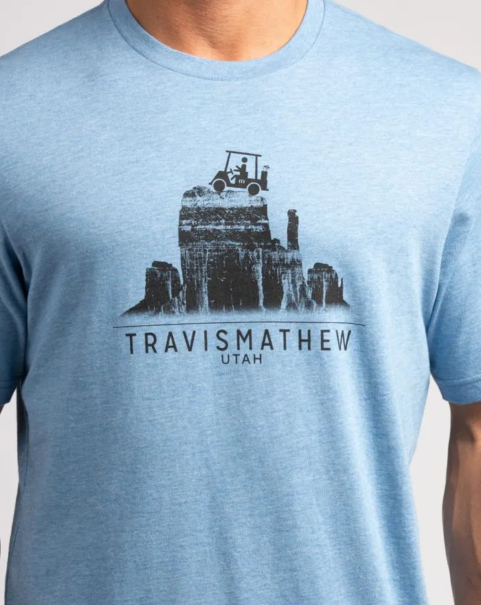 Men ACROSS THE PLATEAU TEE Heather Blue TravisMathew Tees