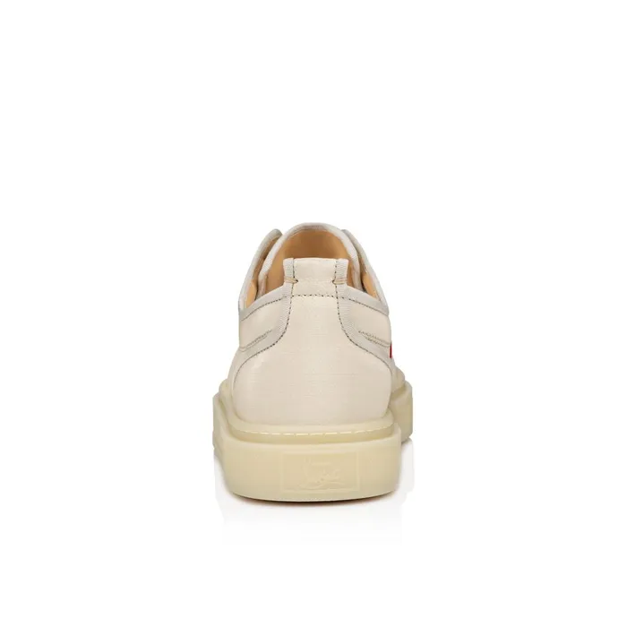 Men Adolon Junior Sneakers 8211 Coated Canva 8211 Natural Beige Christian Louboutin Low Top Sneakers