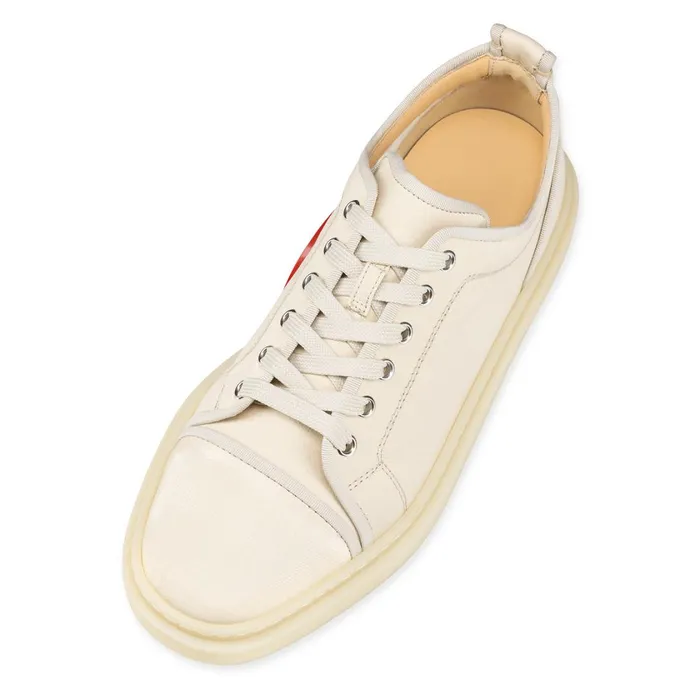 Men Adolon Junior Sneakers 8211 Coated Canva 8211 Natural Beige Christian Louboutin Low Top Sneakers