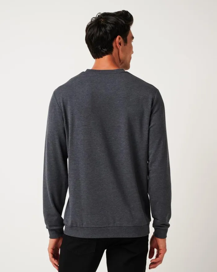 Men AMENITIES VNECK CREW Heather Dark Grey TravisMathew Hoodies and Sweatshirts