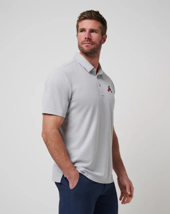 Men ATLANTA BRAVES PLAYOFF PITCH POLO Heather Grey TravisMathew Polos