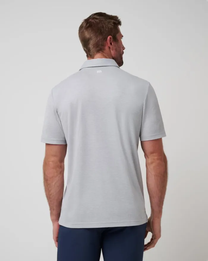 Men ATLANTA BRAVES PLAYOFF PITCH POLO Heather Grey TravisMathew Polos