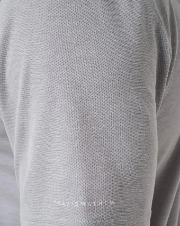 Men ATLANTA BRAVES PLAYOFF PITCH POLO Heather Grey TravisMathew Polos