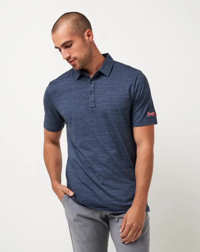 Men ATLANTA BRAVES THE HEATER POLO Vintage Indigoblack TravisMathew Polos