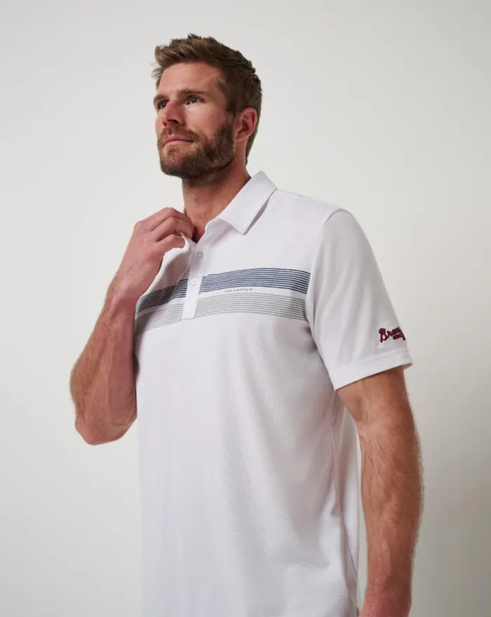 Men ATLANTA BRAVES TOP RECRUIT POLO White TravisMathew Polos
