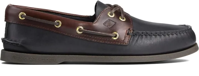 Men Authentic Original Leather Boat Shoe Black Amaretto Sperry Boat Shoes