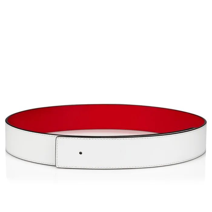 Men Belt Strap Belt Strap 8211 Calf Leather 8211 Bianco White Christian Louboutin Belts Men Belt Strap Belt Strap 8211 Calf Leather 8211 Bianco White Christian Louboutin Belts