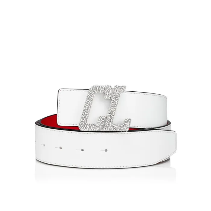 Men Belt Strap Belt Strap 8211 Calf Leather 8211 Bianco White Christian Louboutin Belts