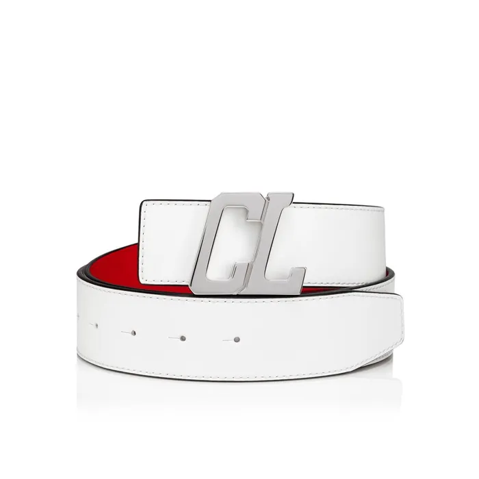 Men Belt Strap Belt Strap 8211 Calf Leather 8211 Bianco White Christian Louboutin Belts