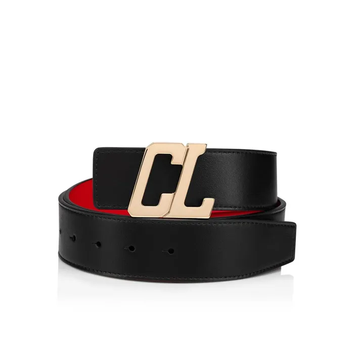 Men Belt Strap Belt Strap 8211 Calf Leather 8211 Black Black Christian Louboutin Belts