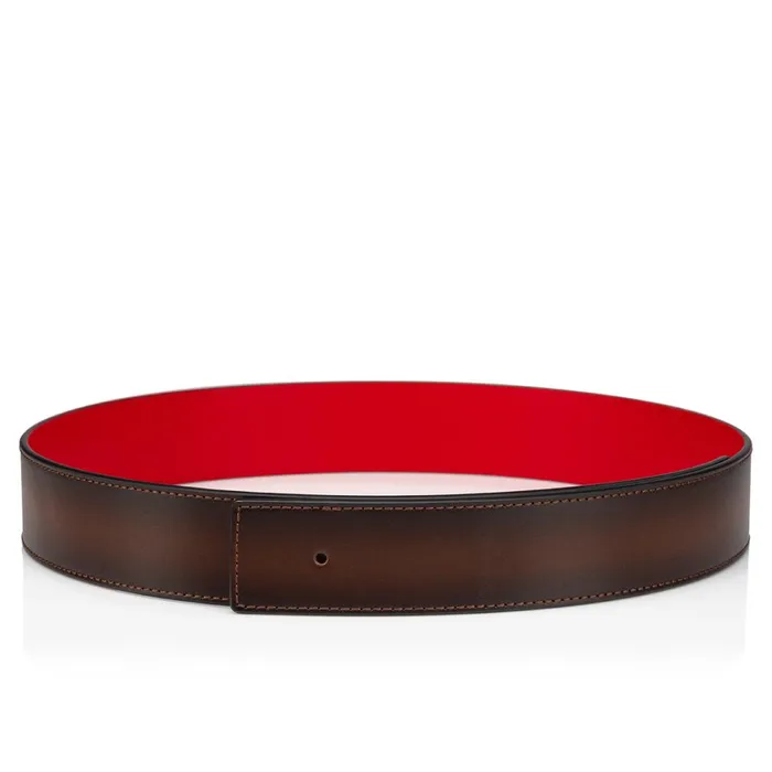 Men Belt Strap Belt Strap 8211 Patined Calf Leather 8211 Brown Brown Christian Louboutin Belts Men Belt Strap Belt Strap 8211 Patined Calf Leather 8211 Brown Brown Christian Louboutin Belts