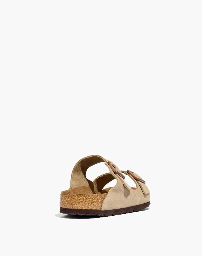 Men Birkenstock Suede Arizona Sandals Taupe Madewell Sandals