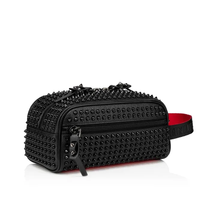 Men Blaster Pouch 8211 Calf Leather And Spikes 8211 Black Black Christian Louboutin Mini Bags and Pouches