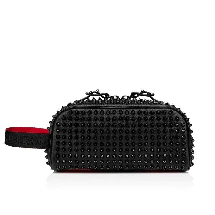 Men Blaster Pouch 8211 Calf Leather And Spikes 8211 Black Black Christian Louboutin Mini Bags and Pouches