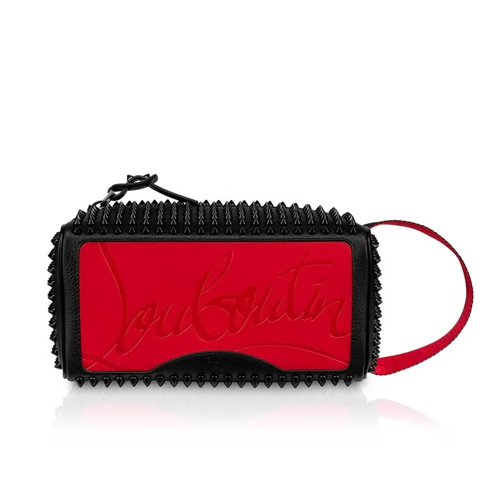 Men Blaster Pouch 8211 Calf Leather And Spikes 8211 Black Black Christian Louboutin Mini Bags and Pouches