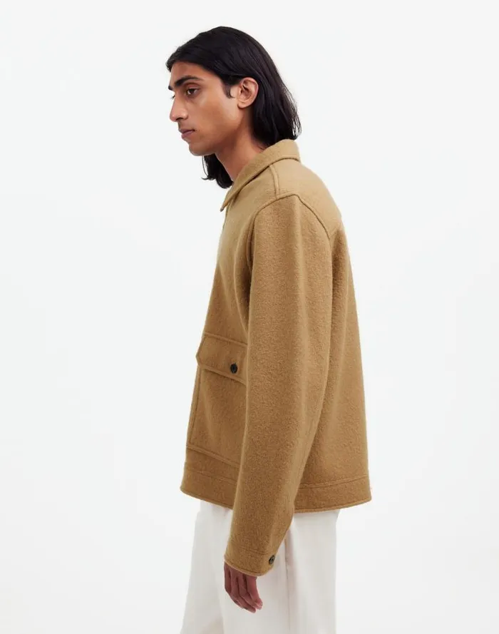 Men Boiled Wool ZipFront Jacket Faded Birch Madewell Coats Jackets