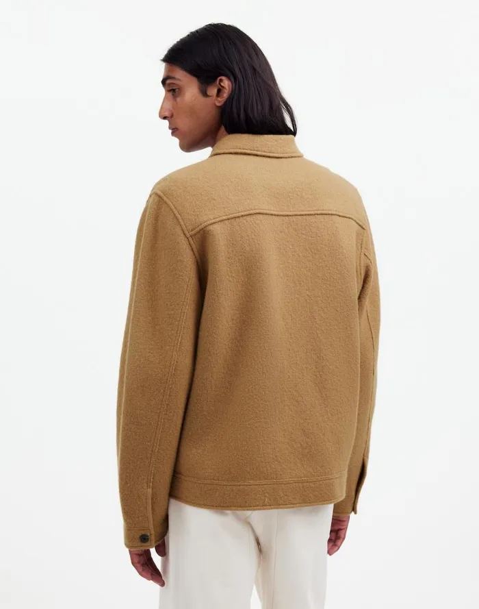 Men Boiled Wool ZipFront Jacket Faded Birch Madewell Coats Jackets