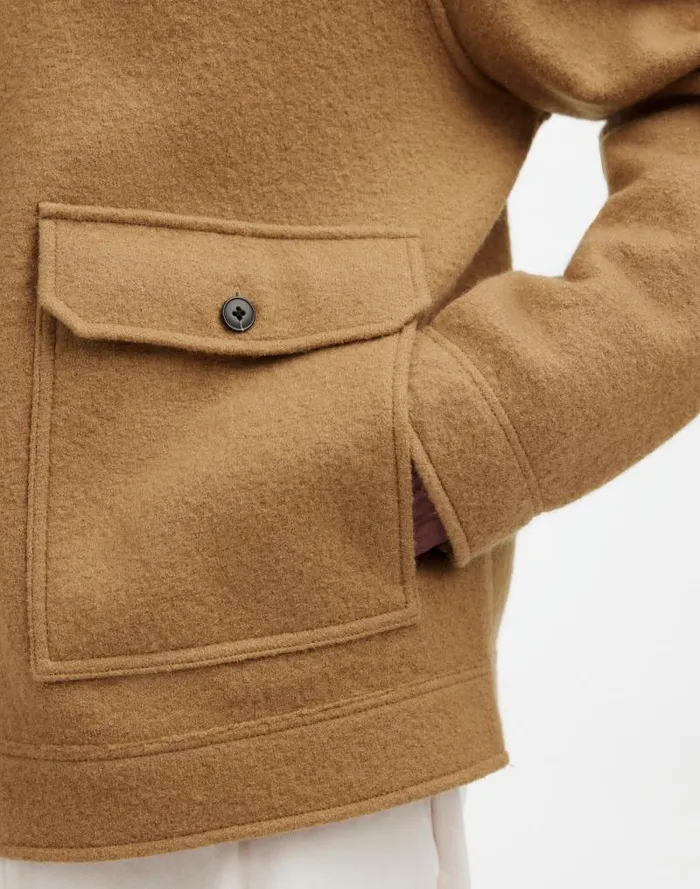 Men Boiled Wool ZipFront Jacket Faded Birch Madewell Coats Jackets