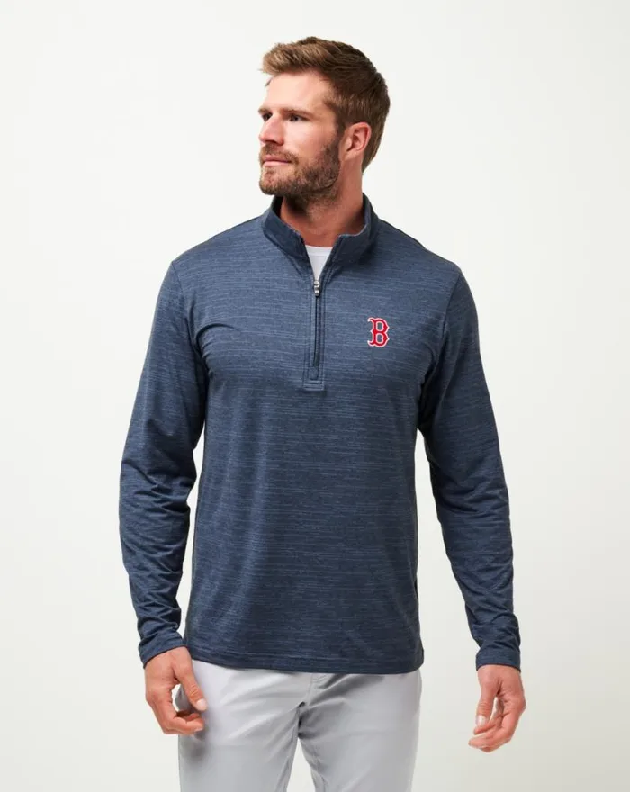Men BOSTON RED SOX THE HEATER QUARTER ZIP Vintage Indigoblack TravisMathew Quarter Zips Men BOSTON RED SOX THE HEATER QUARTER ZIP Vintage Indigoblack TravisMathew Quarter Zips