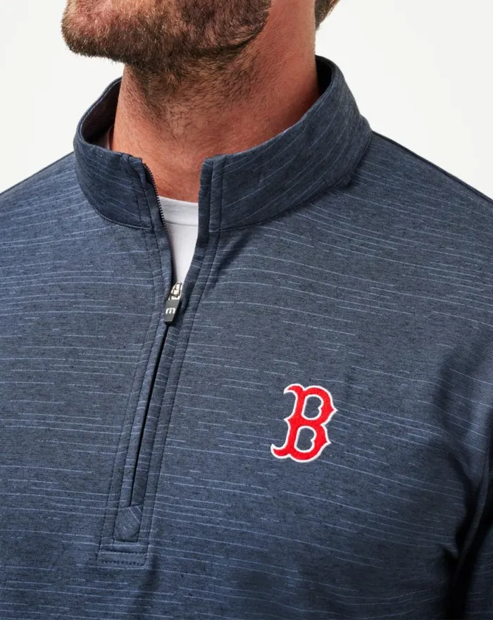 Men BOSTON RED SOX THE HEATER QUARTER ZIP Vintage Indigoblack TravisMathew Quarter Zips