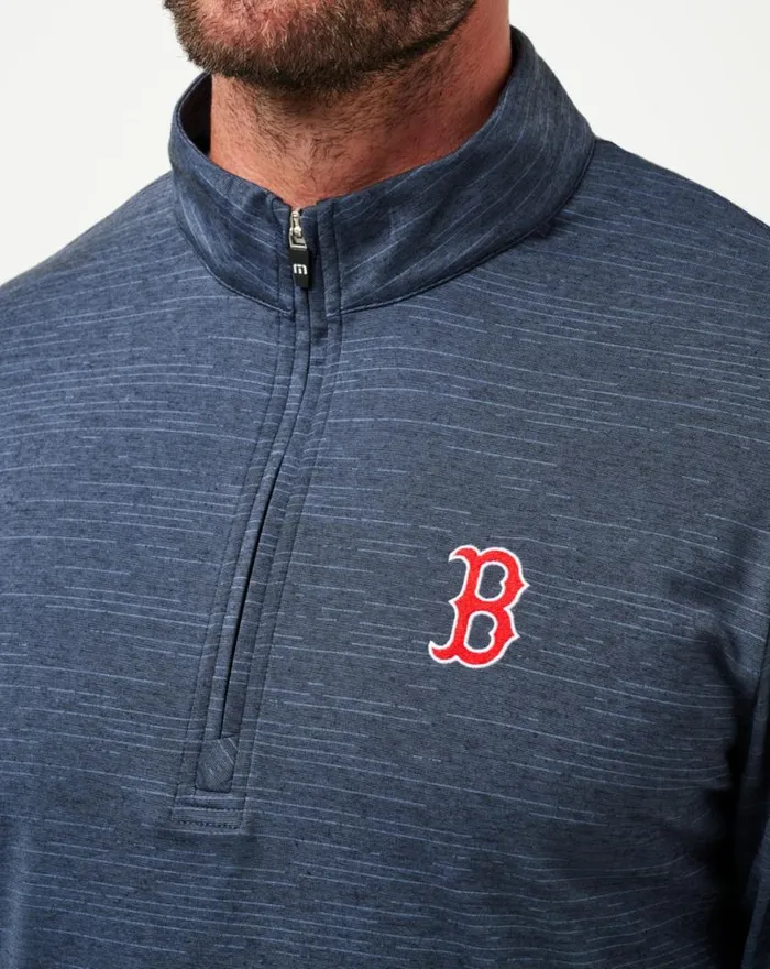 Men BOSTON RED SOX THE HEATER QUARTER ZIP Vintage Indigoblack TravisMathew Quarter Zips
