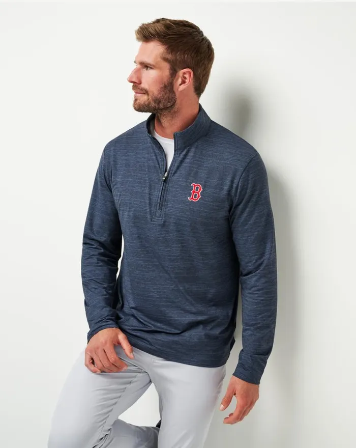 Men BOSTON RED SOX THE HEATER QUARTER ZIP Vintage Indigoblack TravisMathew Quarter Zips