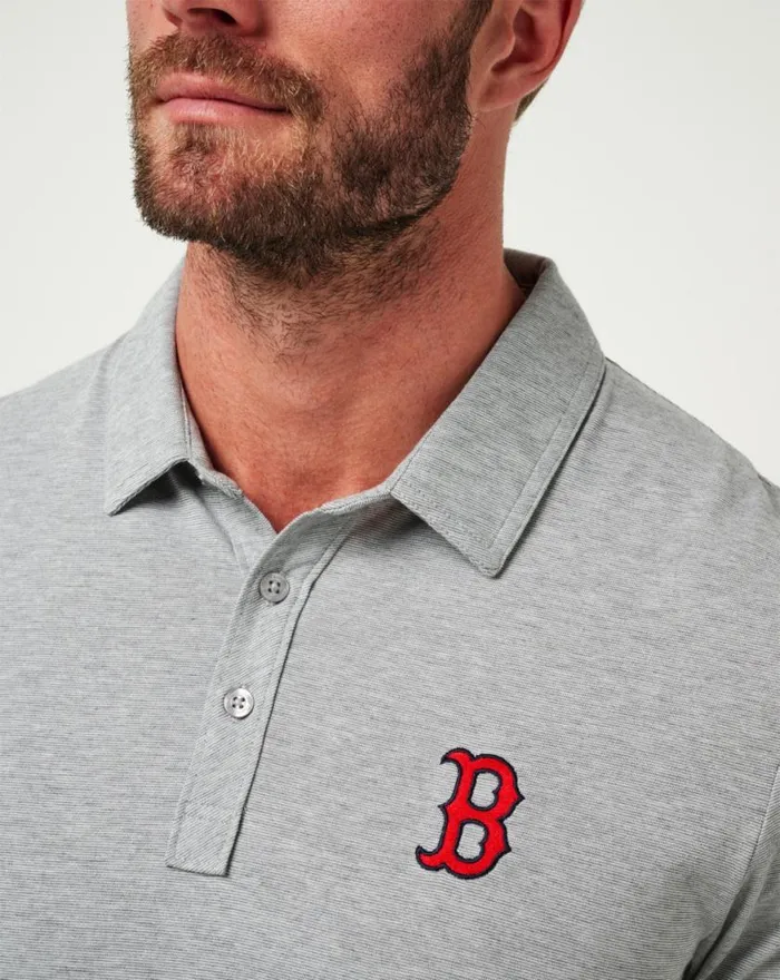 Men BOSTON RED SOX THE ZINNA POLO Heather Grey TravisMathew Polos
