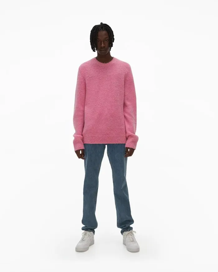 Men Brushed Crewneck Disco Pink Helmut Lang Sweaters