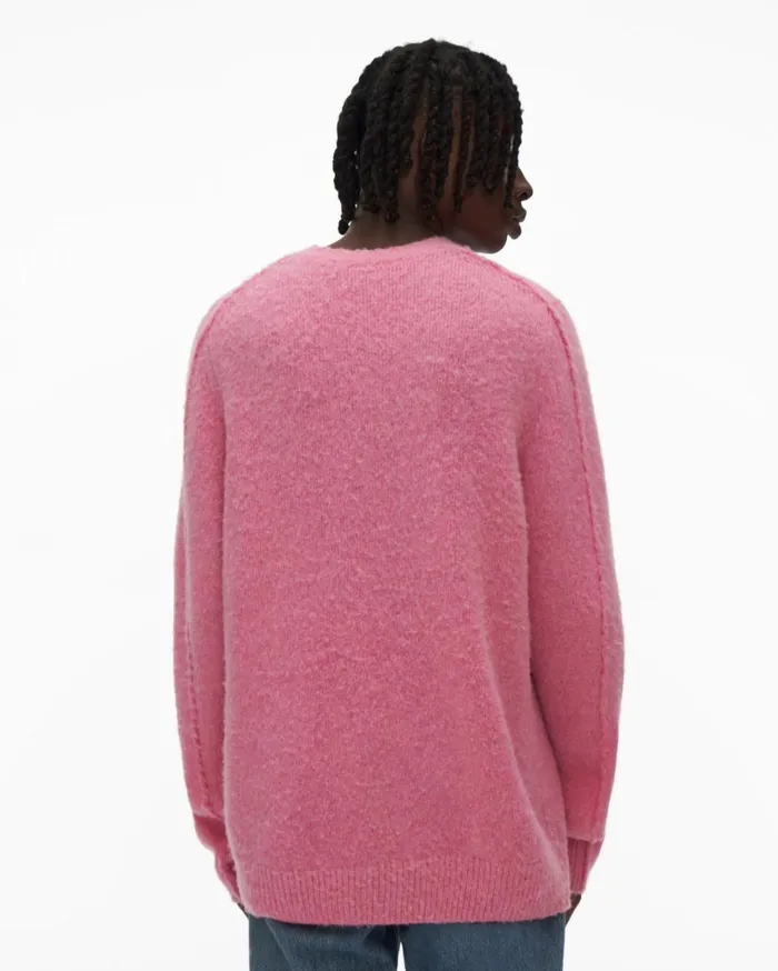 Men Brushed Crewneck Disco Pink Helmut Lang Sweaters