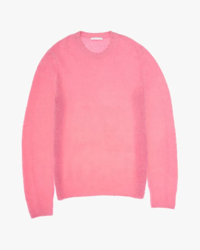 Men Brushed Crewneck Disco Pink Helmut Lang Sweaters