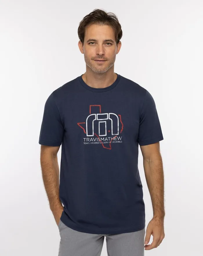 Men BUCKING BULL TEE Mood Indigo TravisMathew Tees