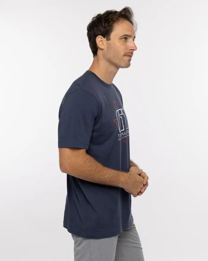 Men BUCKING BULL TEE Mood Indigo TravisMathew Tees
