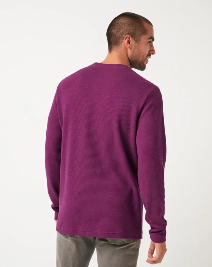 Men BURNLEY CLOUD WAFFLE CREW Claret TravisMathew Hoodies and Sweatshirts