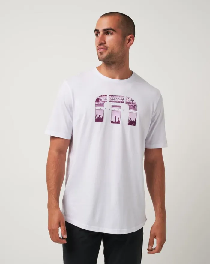 Men BURNLEY SHOOTOUT TEE White TravisMathew Tees