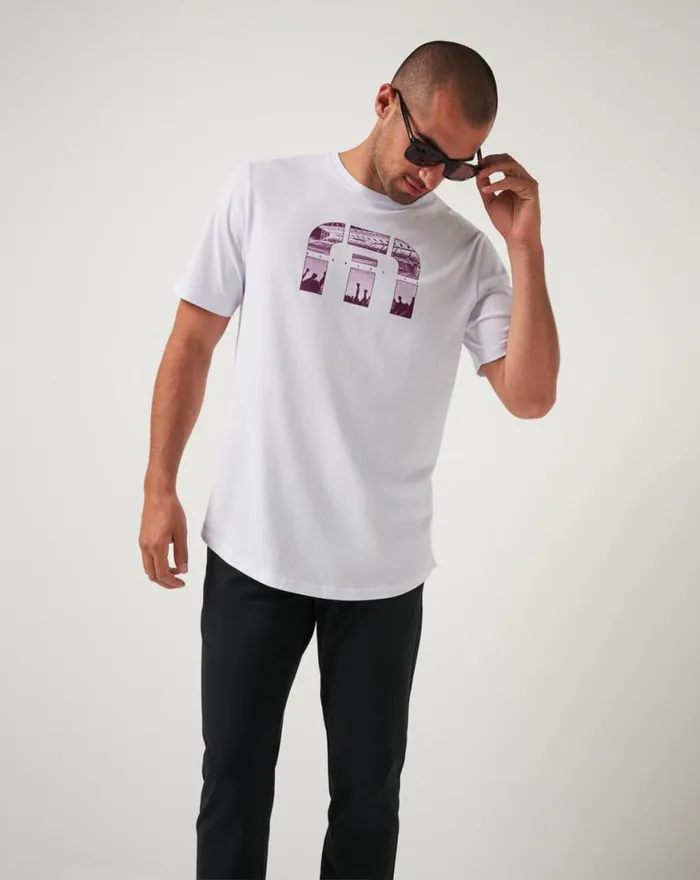 Men BURNLEY SHOOTOUT TEE White TravisMathew Tees