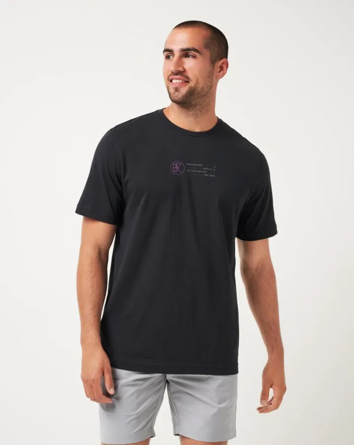 Men BURNLEY SLIDE SHOW TEE Black TravisMathew Tees
