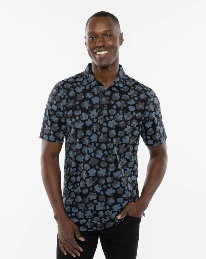 Men BY THE WHARF POLO Black TravisMathew Polos