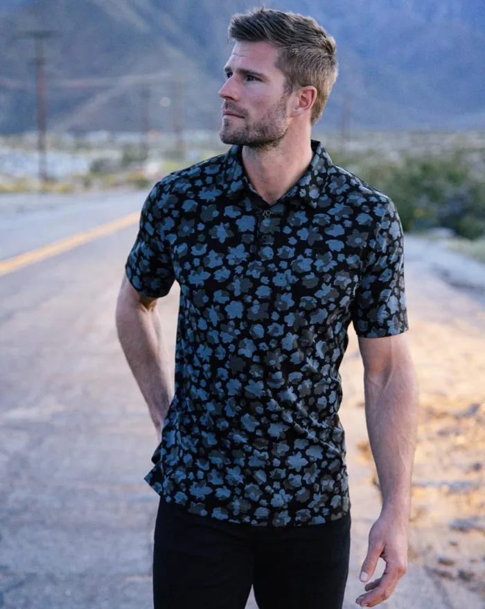 Men BY THE WHARF POLO Black TravisMathew Polos
