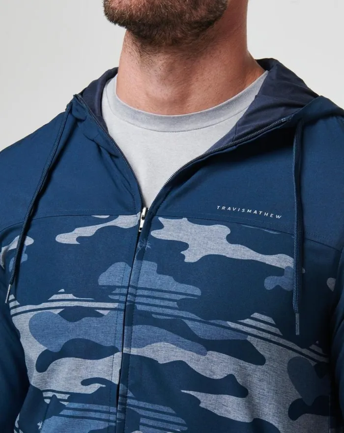 Men CAMO TECH HOODIE Blue Nights TravisMathew Hoodies and Sweatshirts