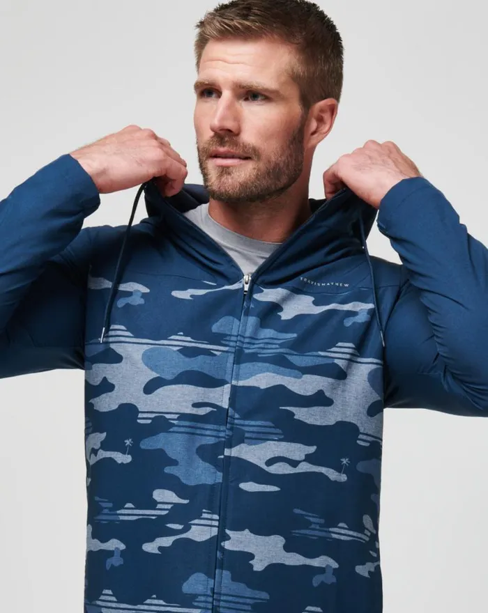 Men CAMO TECH HOODIE Blue Nights TravisMathew Hoodies and Sweatshirts