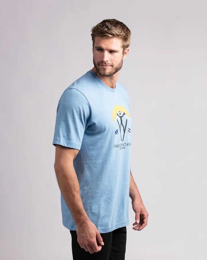 Men CATCHIN039 AIR TEE Heather Blue TravisMathew Tees