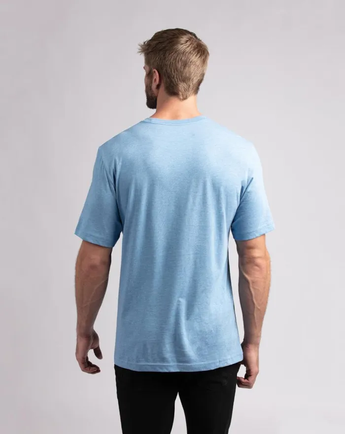 Men CATCHIN039 AIR TEE Heather Blue TravisMathew Tees