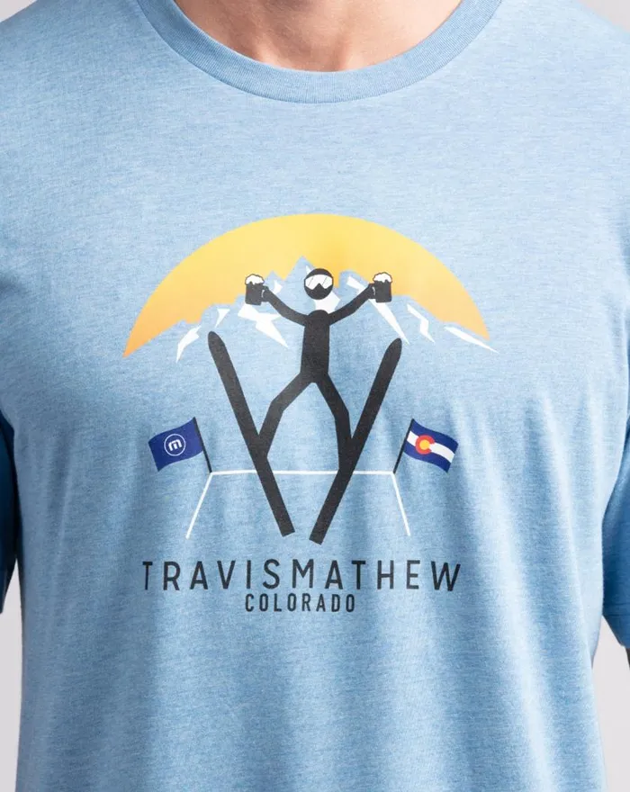 Men CATCHIN039 AIR TEE Heather Blue TravisMathew Tees
