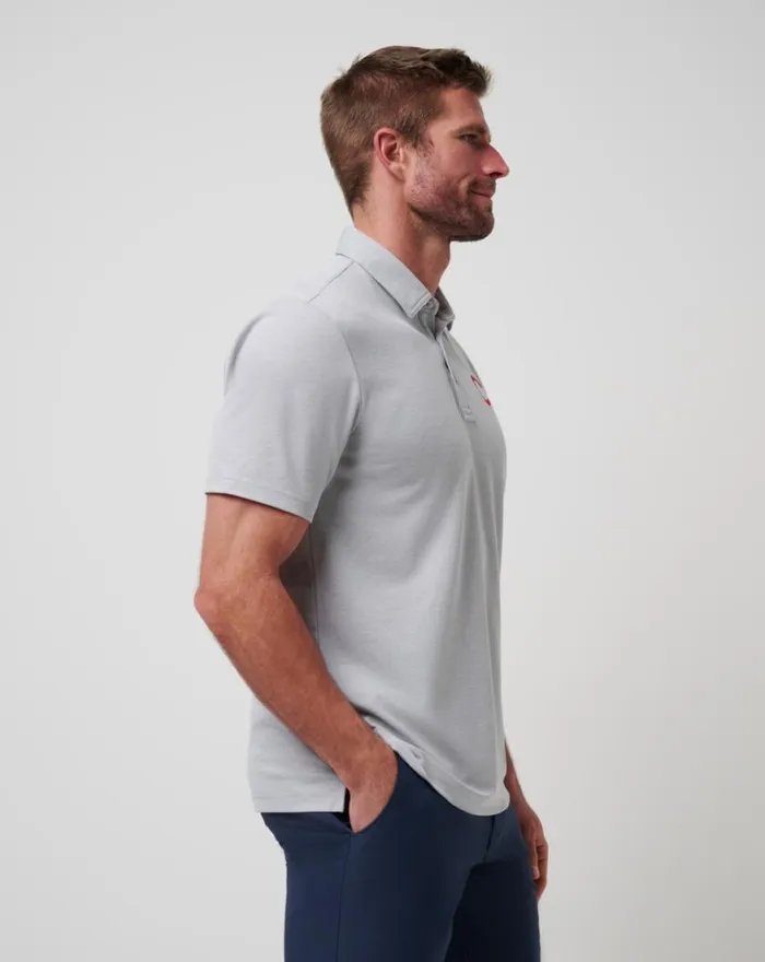 Men CHICAGO CUBS PLAYOFF PITCH POLO Heather Grey TravisMathew Polos
