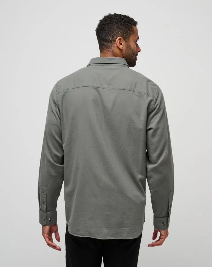 Men CLOUD FLANNEL BUTTONUP Dark Olive TravisMathew ButtonUps