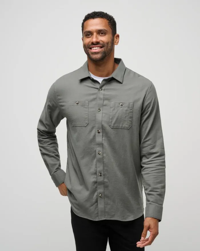 Men CLOUD FLANNEL BUTTONUP Dark Olive TravisMathew ButtonUps