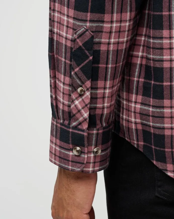 Men CLOUD FLANNEL PLAID BUTTONUP Blackroan Rouge TravisMathew ButtonUps Men CLOUD FLANNEL PLAID BUTTONUP Blackroan Rouge TravisMathew ButtonUps