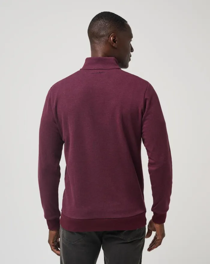 Men CLOUD QUARTER ZIP 20 Heather Dark Red TravisMathew Quarter Zips