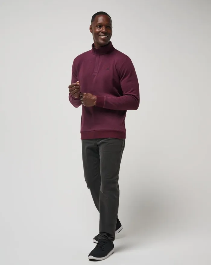Men CLOUD QUARTER ZIP 20 Heather Dark Red TravisMathew Quarter Zips